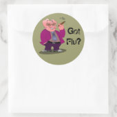 豚インフルエンザステッカー ラウンドシール (バッグ)