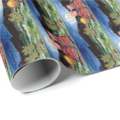 豚インブランケットロマンチックな夜の月包み紙 ラッピングペーパー (ロールコーナー)