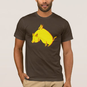 豚カッコいいが豚の豚の豚のおもしろいBBQベ飛んでいるーコン Tシャツ