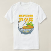 豚カツ丼ネコ Tシャツ (デザイン正面)