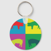 豚カラフルキーチェーン キーホルダー (正面)