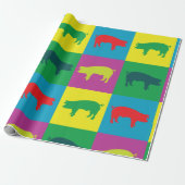 豚カラフル包装紙 ラッピングペーパー (アンロールド)