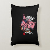 豚キューピッドキュートヴァレンティーンズデイファーム動物 アクセントクッション (正面(垂直))