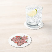 豚クリスマスツリーおもしろい動物クリスマス ペーパーコースター (インサイチュ)