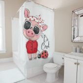 豚クールだ | 豚とラディバグ | 家族の贈り物 シャワーカーテン (インサイチュ)