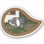 豚コンターシールをバジル シール (正面)