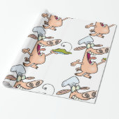 豚シェフと食べ物 ラッピングペーパー (アンロールド)