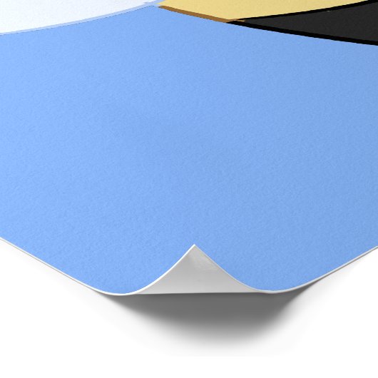 豚シェフ着用エプロンプリント ポスター (角)