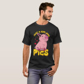 豚シャツ豚農家が大好きな女おもしろいの子 Tシャツ (正面フル)