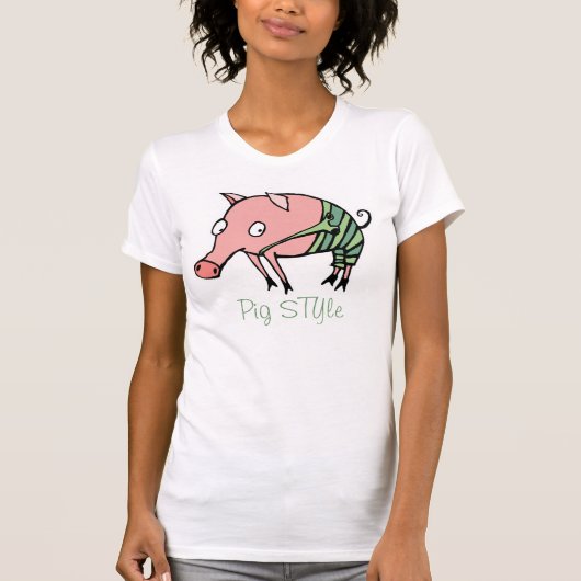 豚スタイルおもしろいのパンツ Tシャツ (正面)