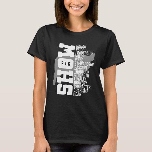 豚ティーズのファーム動物を表示 Tシャツ (正面)