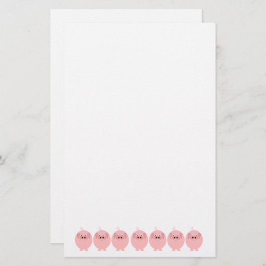 豚デザイン 便箋 (正面/裏面)