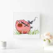 豚トンボ時計 スクエア壁時計 (ホーム)