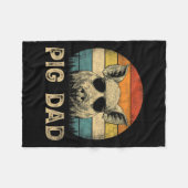 豚パパピッグラバーズダディーファーザーズデイ フリースブランケット (正面(横))