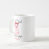 豚パーソナライズされたのコーヒーマグが大好きな少女 コーヒーマグカップ (正面左)