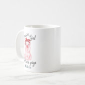 豚パーソナライズされたを愛する女の子 コーヒーマグカップ (正面左)