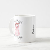 豚パーソナライズされたを愛する女の子 コーヒーマグカップ (正面左)