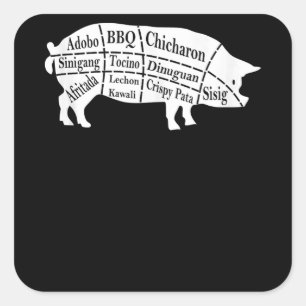 豚パーツフードBBQフィリピン人アドボラバーズギフト スクエアシール
