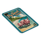 豚ビーチバハマトラベルアートヴィンテージ マグネット (右側)