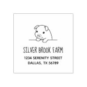 豚ピーキングアウトファームのビジネスアドレス2 ラバースタンプ (インプリント)