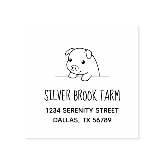 豚ピーキングアウトファームのビジネスアドレス2 ラバースタンプ (インプリント)