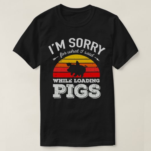 豚ファルミの荷積み中に申し訳ない Tシャツ (デザイン正面)