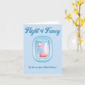 豚ファンシー過去飛行機窓飛んでいるの飛行 カード (黄色い花)