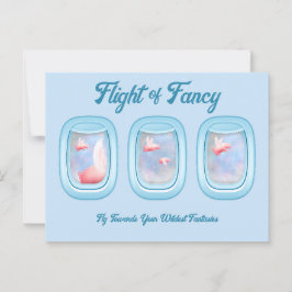 豚ファンシー過去飛行機窓Pの飛行 ポストカード