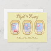豚ファンシー過去飛行機窓Pの飛行 ポストカード (正面/裏面)