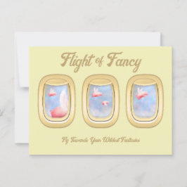 豚ファンシー過去飛行機窓Pの飛行 ポストカード