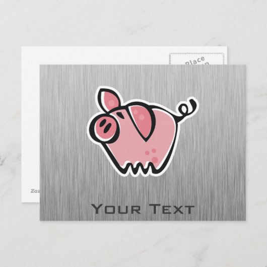 豚ブラシ仕上げのメタルの外観 ポストカード (正面/裏面)