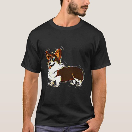 豚ペンコルギ漫画 Tシャツ (正面)