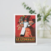 豚ポークハムルリヨネヴィンテージフードアドアート ポストカード (スタンド正面)