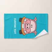 豚マンガ車 バスタオルセット (ハンドタオル)