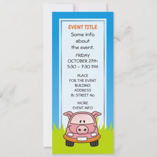 豚マンガ車 招待状 (裏面)