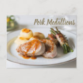 豚メダリオンテンダーロインにジャガイモと豆を添えた シーズンポストカード (正面)