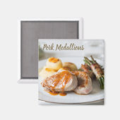 豚メダリオンテンダーロインにジャガイモと豆を添えた マグネット (正面/裏面)