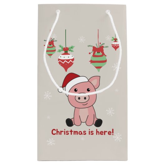 豚メリークリスマスアニマルズピッグスモール抱き枕 スモールペーパーバッグ (裏面)