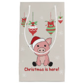 豚メリークリスマスアニマルズピッグスモール抱き枕 スモールペーパーバッグ (正面)