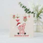 豚メリークリスマスアニマルズ豚招待状 招待状 (スタンド正面)