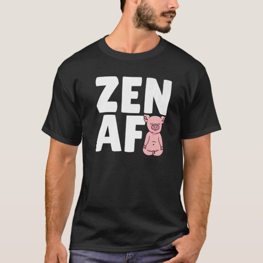 豚ヨガめい想の禅AF Tシャツ (正面)