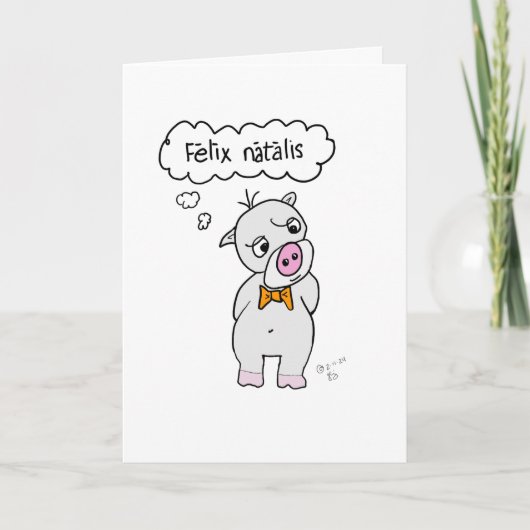 豚ラテン 誕生日カードでお誕生日おめでとう サンキューカード (正面)