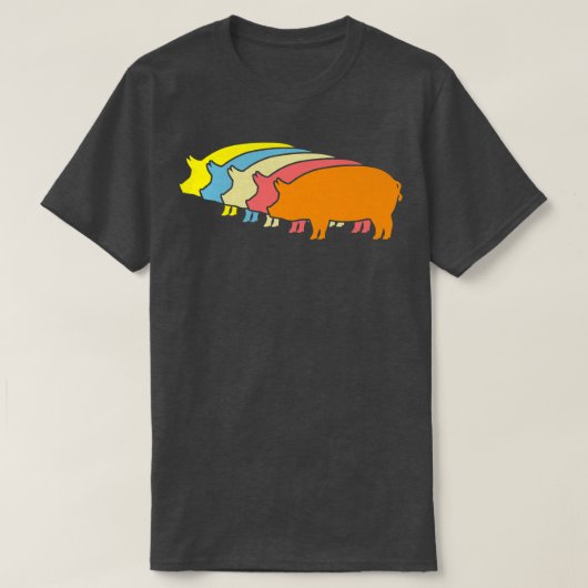 豚レトロ豚ファームプレミアム4762 Tシャツ (デザイン正面)