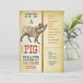 豚ローストパーティーヴィンテージ招待状 招待状 (スタンド正面)