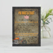 豚ロースト及びトーストバイクもしくは自転車に乗る人結婚式招待状 招待状 (スタンド正面)