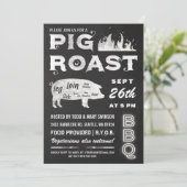 豚ロースト招待状| BBQチャルクボード 招待状 (スタンド正面)