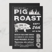 豚ロースト招待状| BBQチャルクボード 招待状 (正面/裏面)