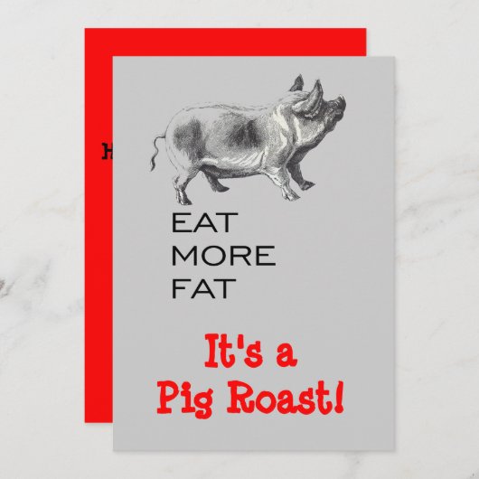 豚ロースト 招待状 (正面/裏面)