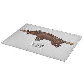 豚ロースト/豚ローストカートゥーンイラストレーション カッティングボード (角)