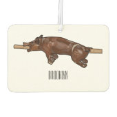 豚ロースト/豚ローストカートゥーンイラストレーション カーエアーフレッシュナー (裏面)